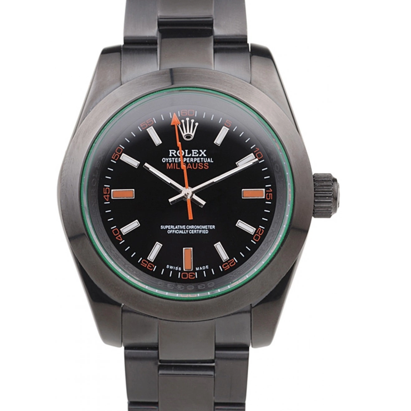 Rolex Saphire Tinted Black Milgauss Green Pro-Hunter Dial 0713